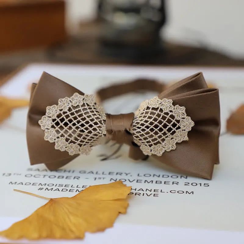 Men's Elegant Flower Lace Bow Tie