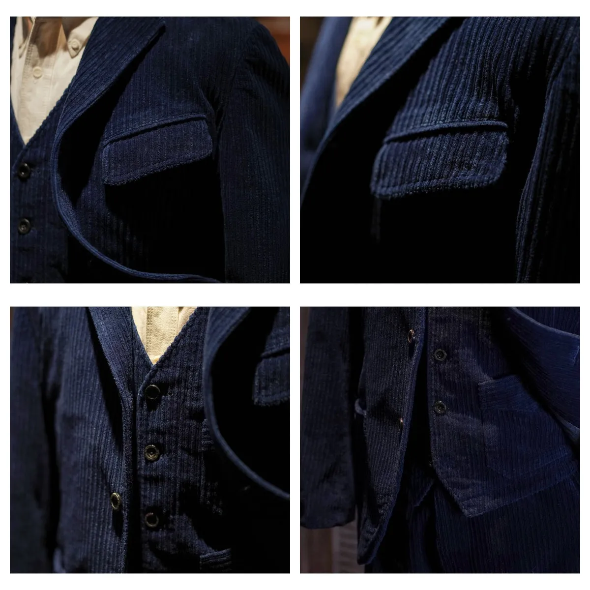 Men's Indigo Engineer Corduroy Suit Jacket