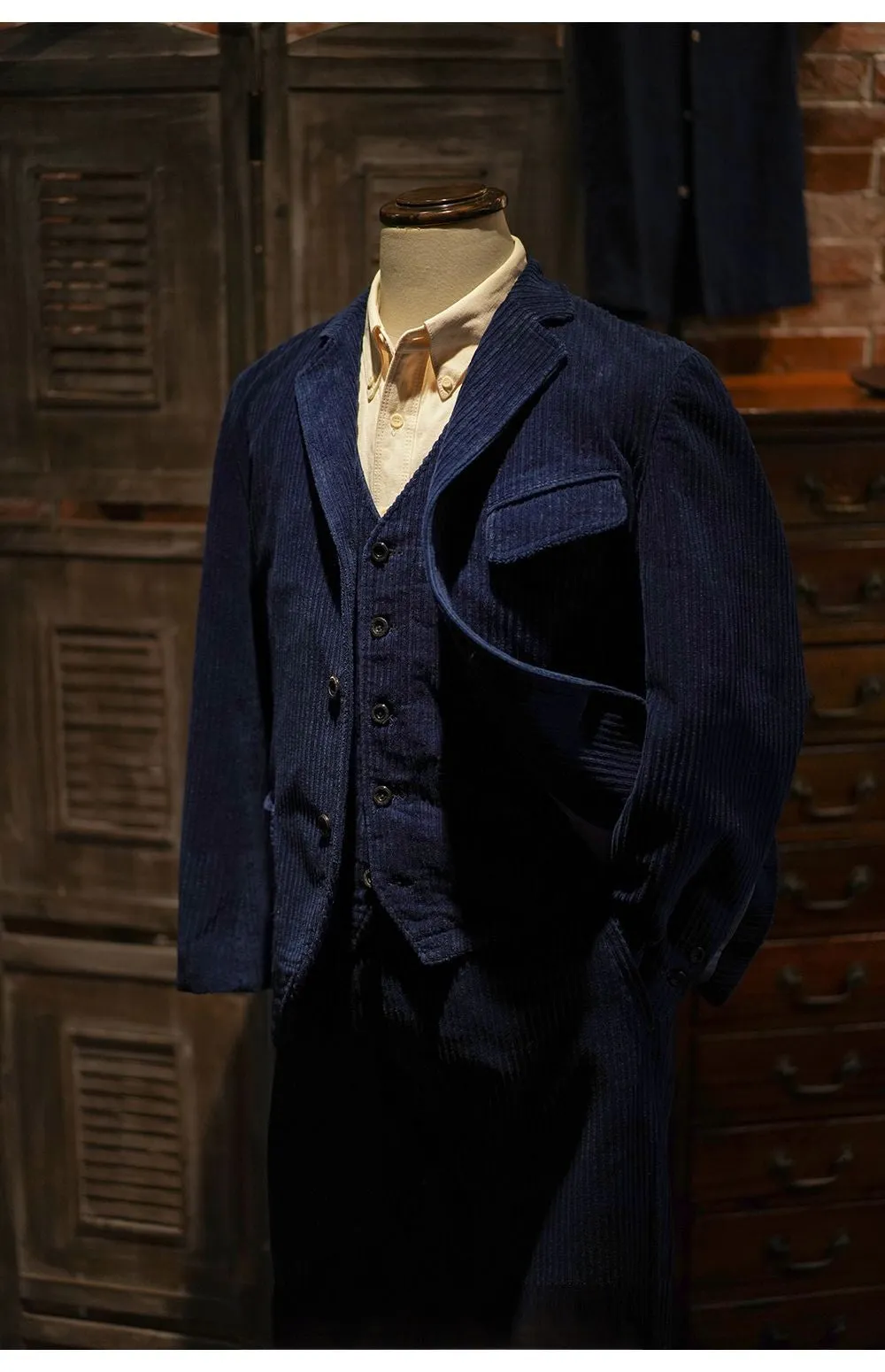 Men's Indigo Engineer Corduroy Suit Jacket