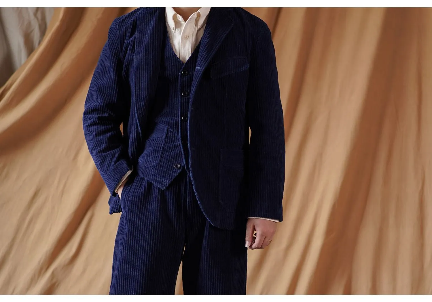 Men's Indigo Engineer Corduroy Suit Jacket