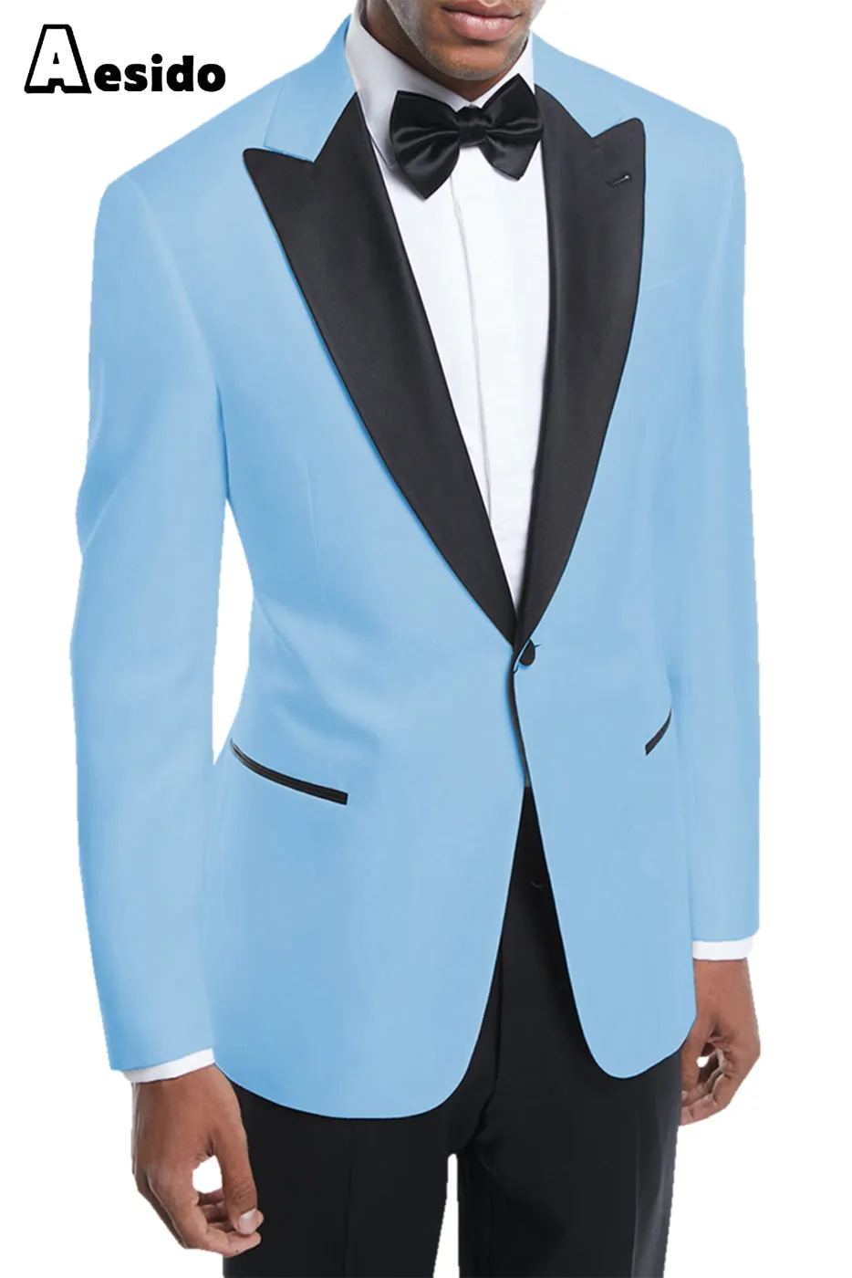 Men's Suit 2 Piece Business Peak Lapel Blazer For Wedding