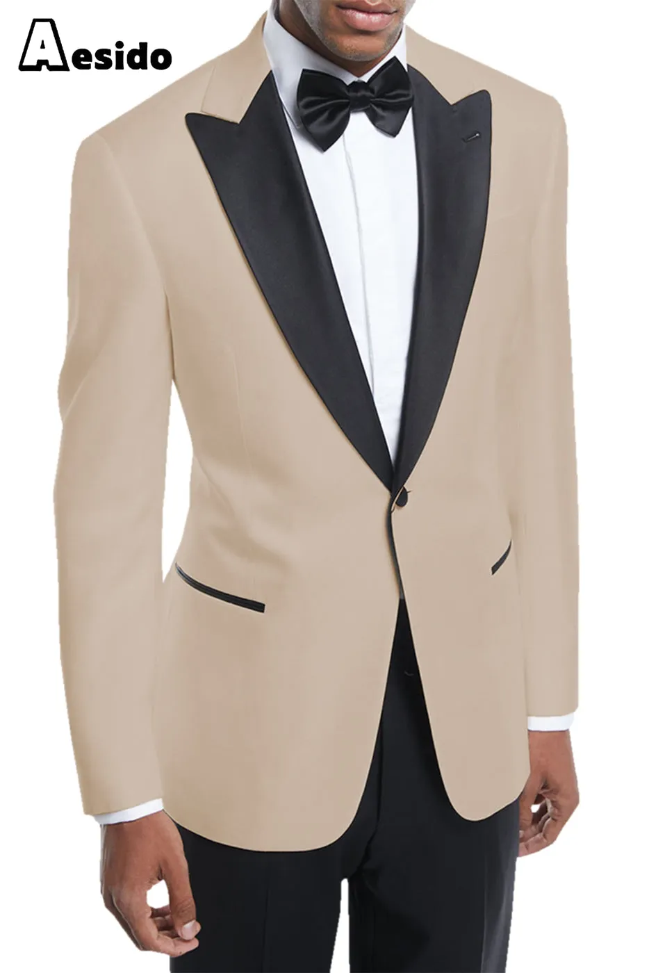 Men's Suit 2 Piece Business Peak Lapel Blazer For Wedding