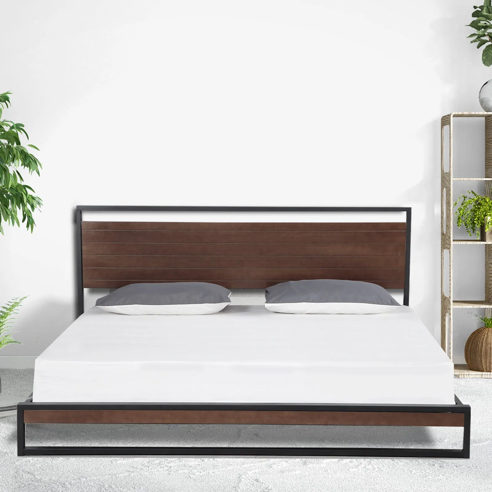 Milano Decor Azure Bed Frame with Headboard - Black - King