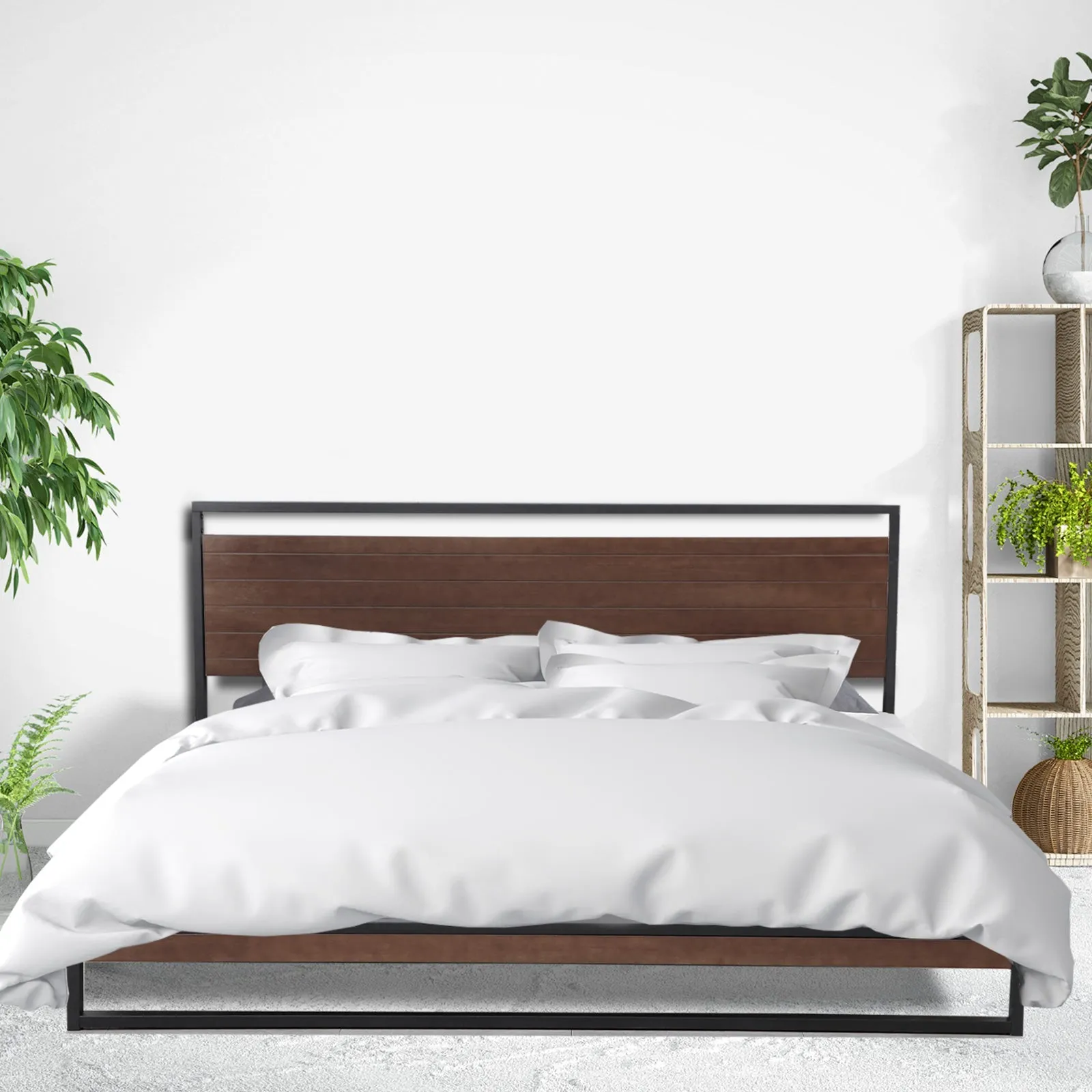 Milano Decor Azure Bed Frame with Headboard - Black - King