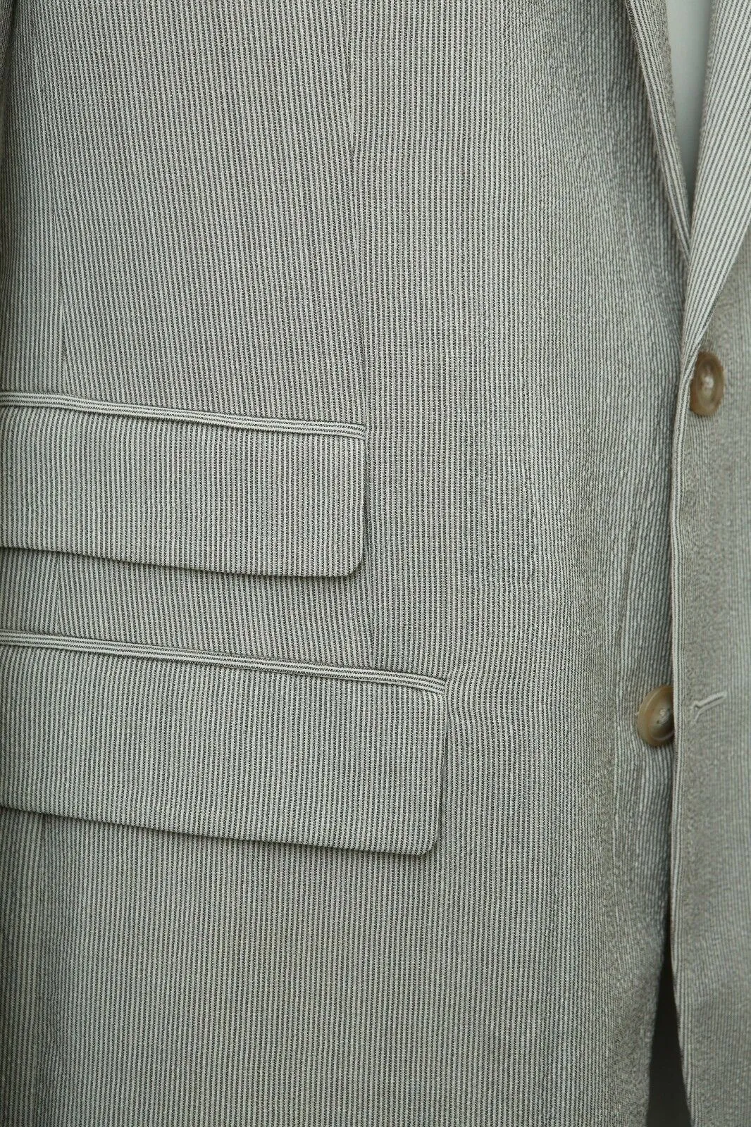 Oxford Striped Seersucker Wool Blazer