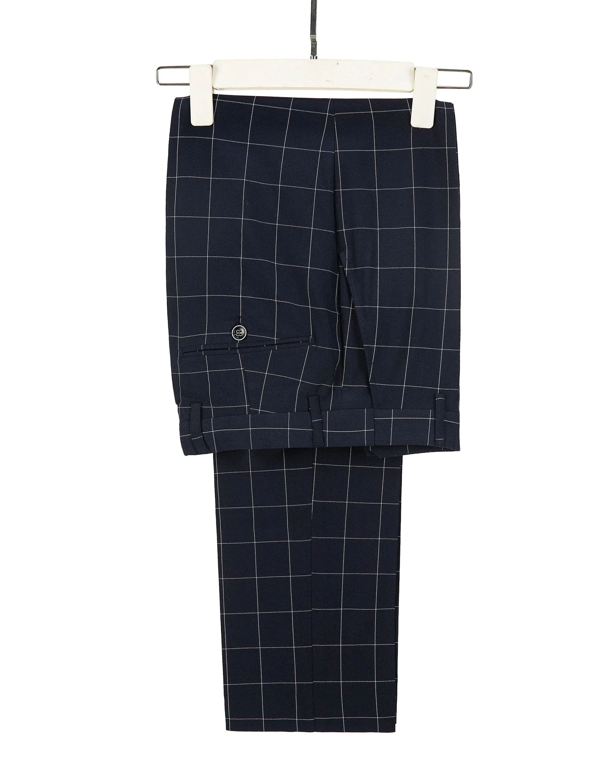 Plaid Peak Lapel 3 Pieces Mens Suit (Blazer vest Pants)