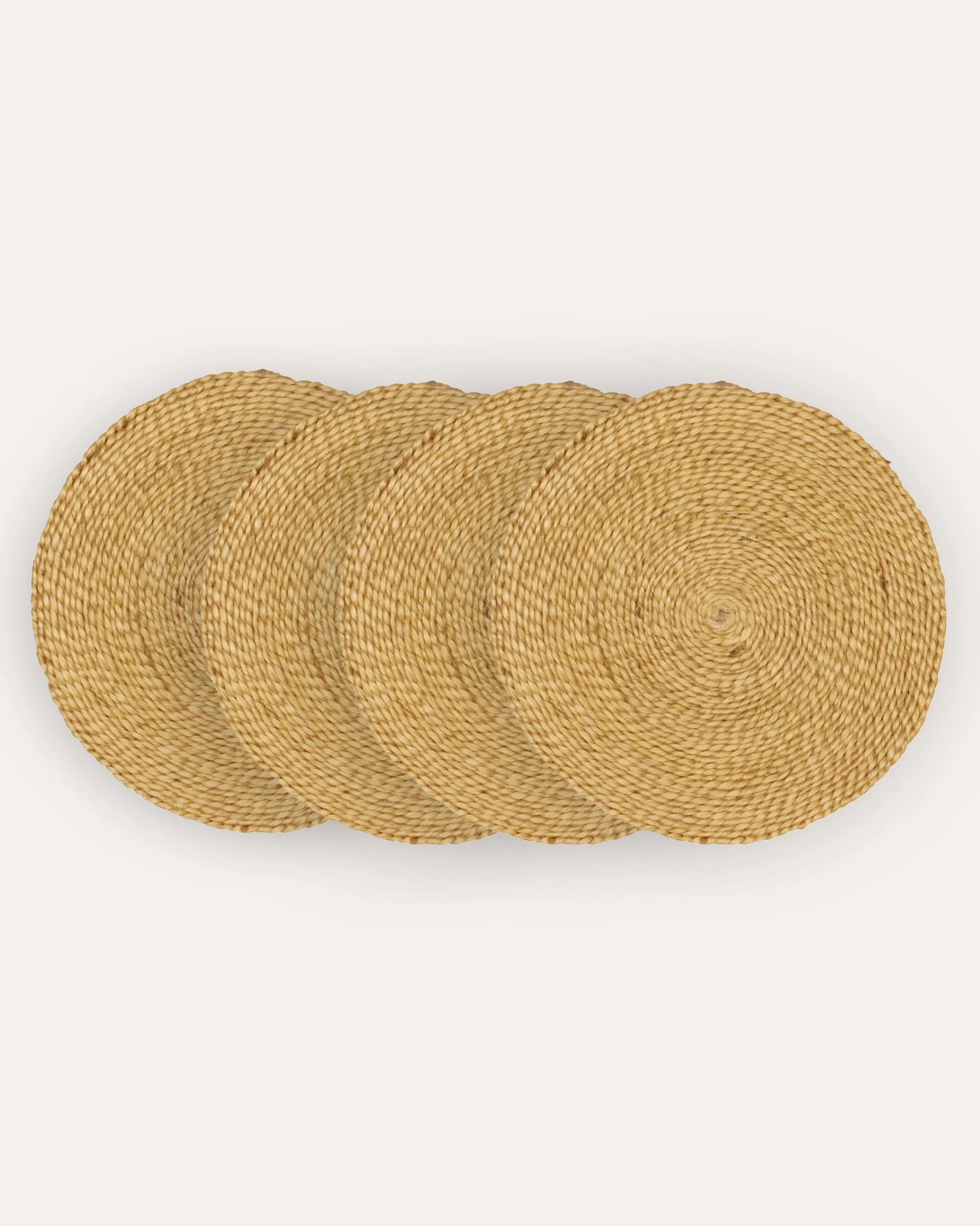 Round Jute Placemats, Set Of Four - Natural