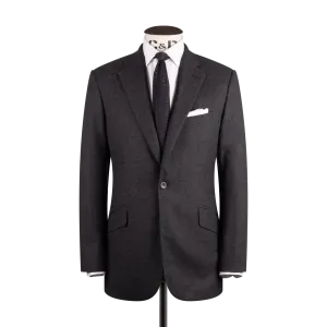 Single Breasted Notch Lapel Suit in Grey Flannel