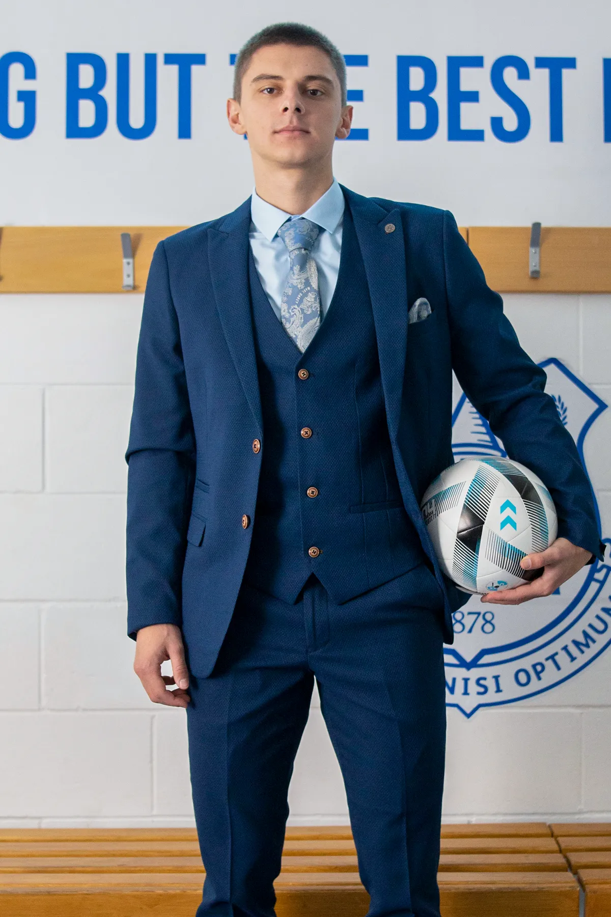 The Everton Collection | Vitalii Mykolenko In The MAX Royal Blue Suit