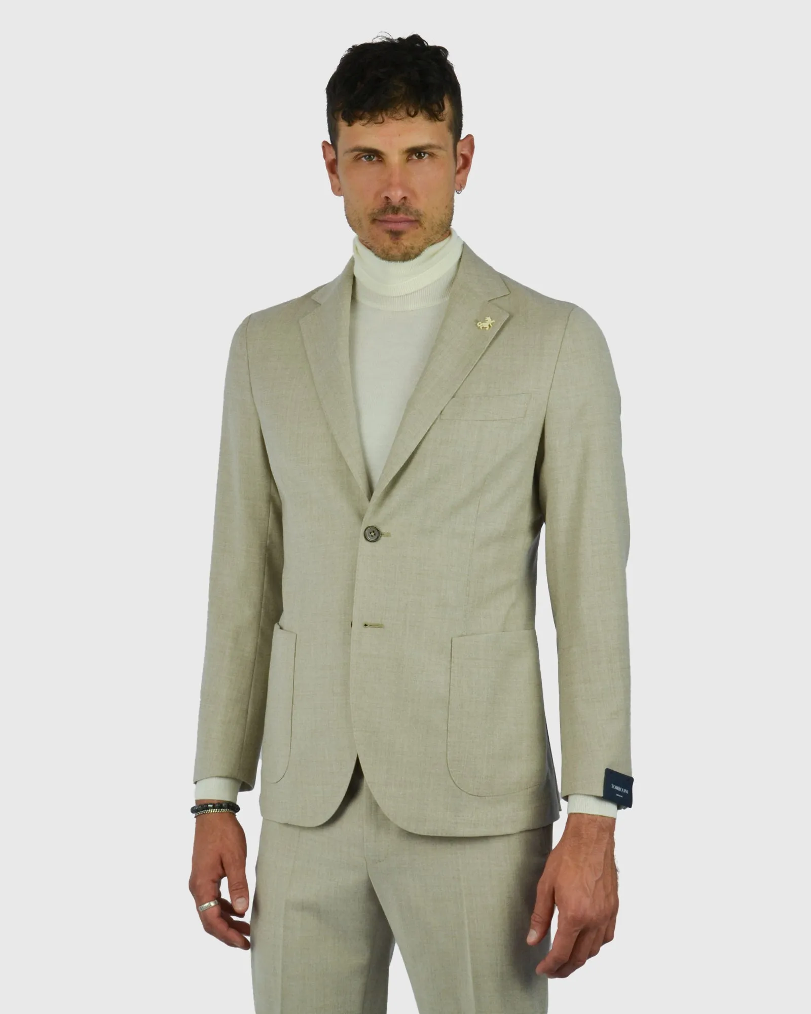 VISCONTI W23R IVORY WOOL ROLL NECK / POLO NECK