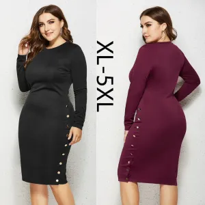 Women Dresses Autumn Winter plus Size over Knee Dress