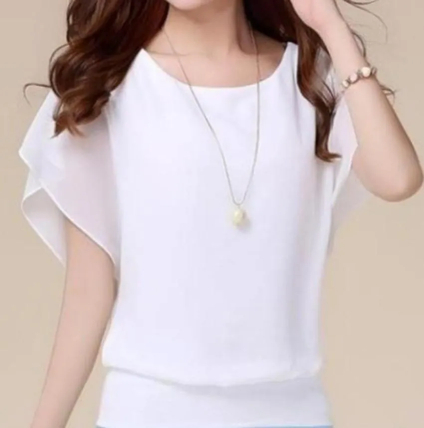 Womens Summer Chiffon Batwing Top