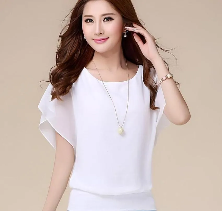 Womens Summer Chiffon Batwing Top