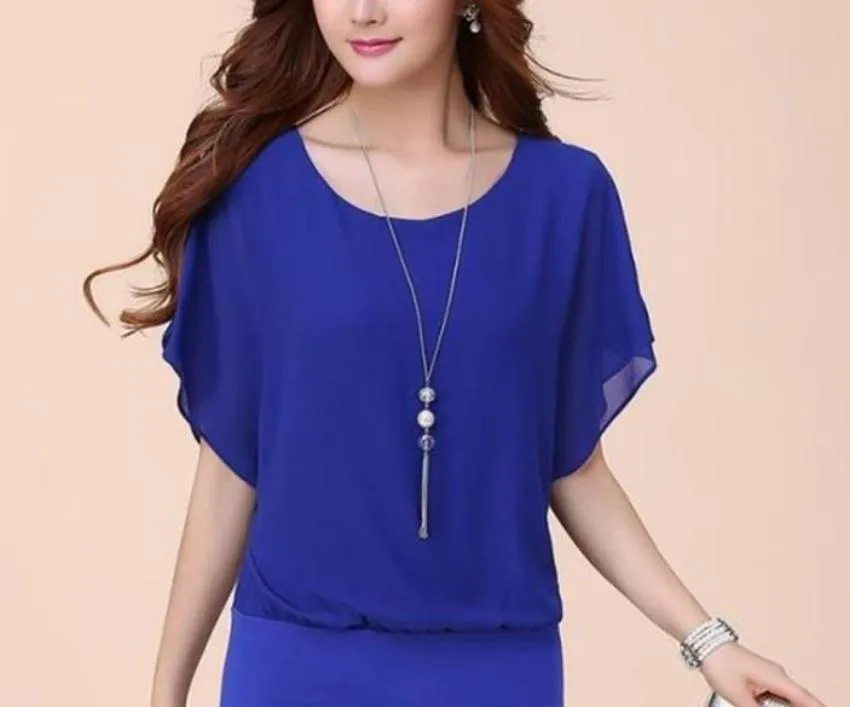 Womens Summer Chiffon Batwing Top